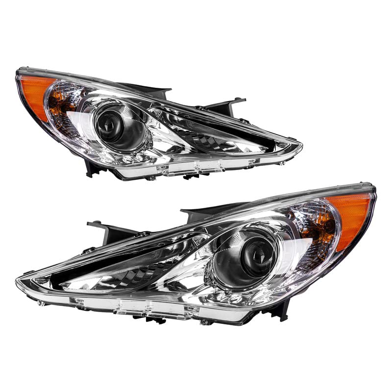 KAX Headlights Assembly Chrome Housing + Amber Reflector Compatible