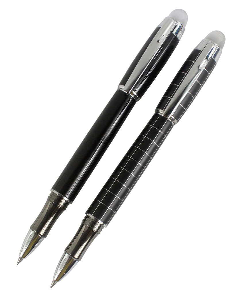 2 PCS 79 Rollerball Pens Black,Grid Color Set with Pen Pouch and Gift Box