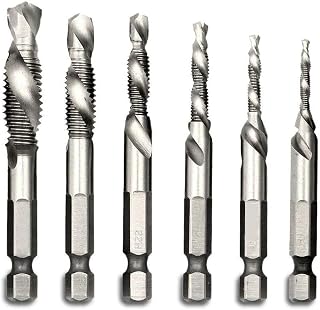 Yakamoz 6PCS Drill Tap Combination Bit Set HSS Deburr Countersink Bit 1/4 Hex Shank Tool Kit | Imperial