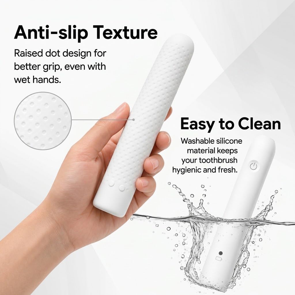 Silicone Protective Cover for Oral-B Pro 1000 Electric Toothbrush，White
