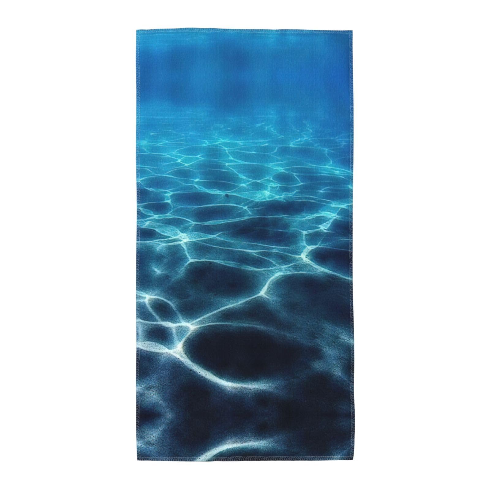 SDEGTHO Blue Deep Ocean Fashion Printed Bath Towel High Water Absorption For Hiking Trip