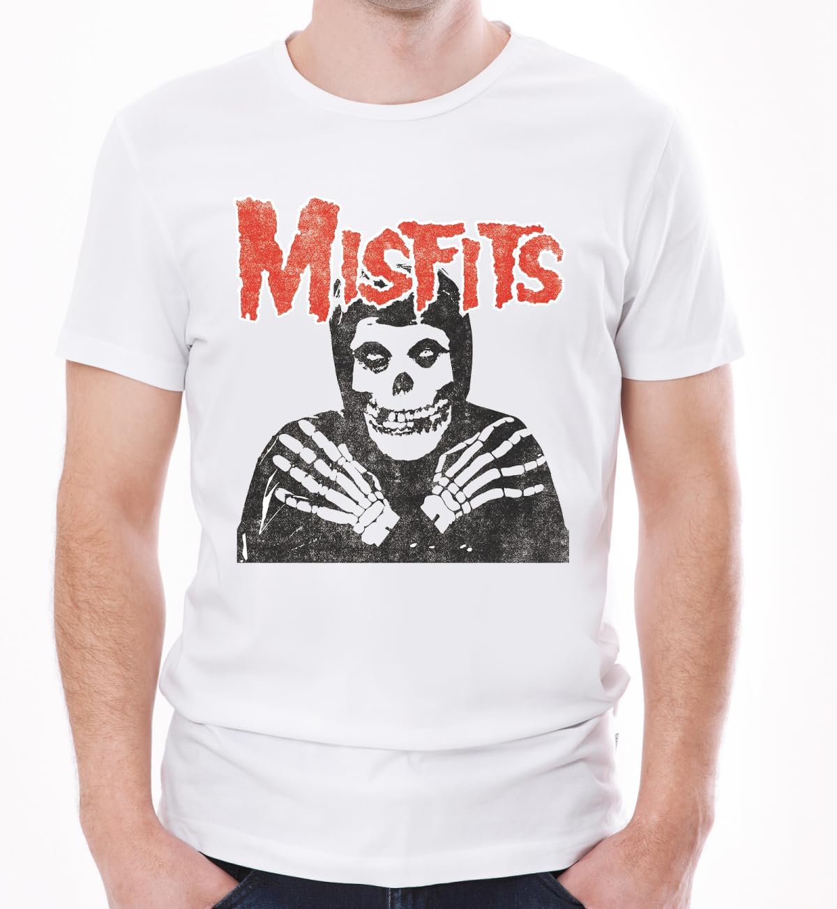 Misfits Shirt Novelty Skull Crossed Arms for Rock Band Fans T-Shirt Classic Famous Monsters T Shirt Unisex Youth Fit White - Image 2