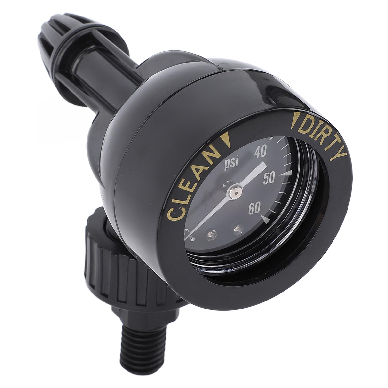 Assemblaggio della valvola di rilascio del manometro dell’aria da 0 a 60 PSI, ricambio per il manometro della pressione del filtro di piscine e spa con filettatura esterna da 1/4"