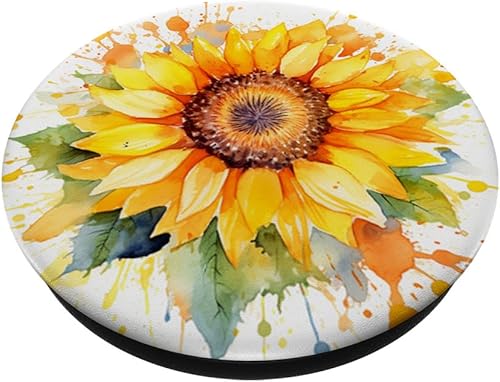 Miniatura 2 de PopSockets PopGrip estándar de girasol de acuarela