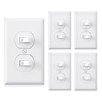 Vista 24 de AIDA - Interruptor de luz basculante decorativo de un solo polo con doble palanca, interruptores de luz eléctricos autoaterrados de 15 amperios