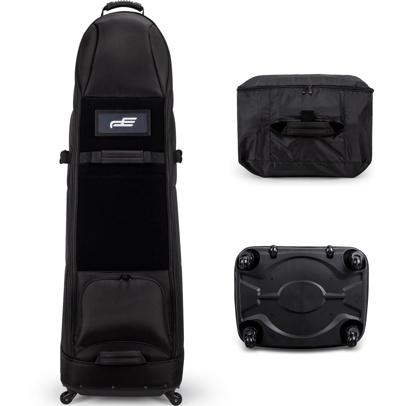 Self Standing Upright All Direction 4 Spinner Swivel Wheel Golf Travel Bag Soft-Sided Fully Padded Heavy Duty Fabric