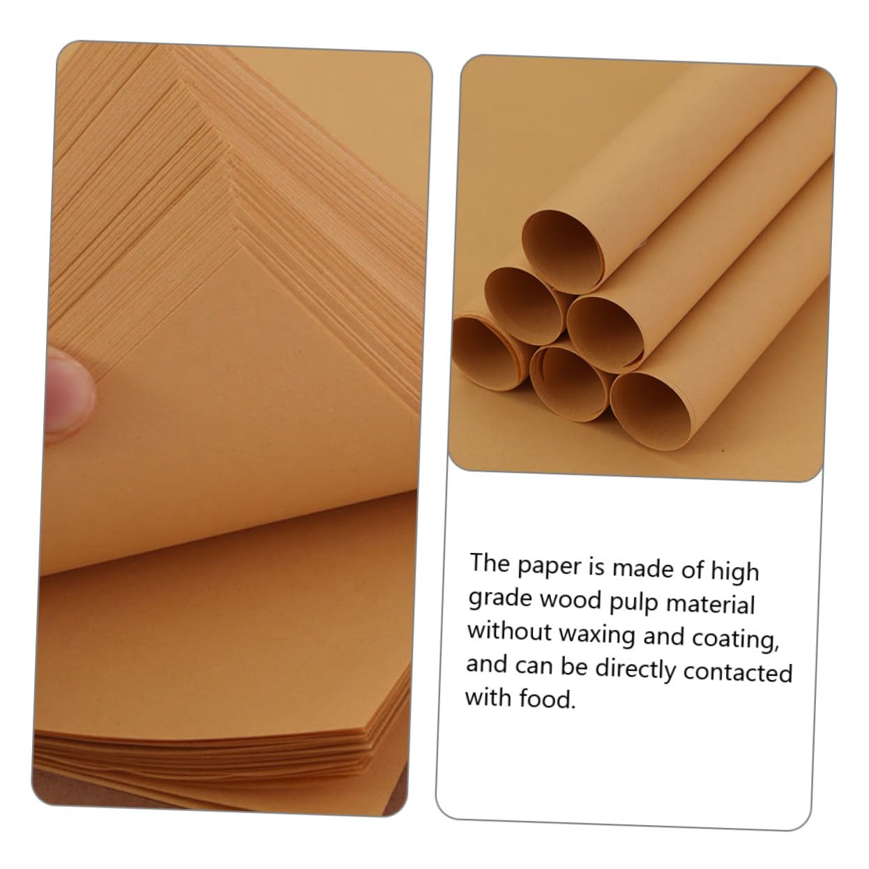 DOITOOL Papel para Envolver Alimentos Resistentes Grasa de Pulpa de Madera, 300 Hojas No se Rompe Fácilmente, Adecuado para Sándwiches y Contacto Directo Comida