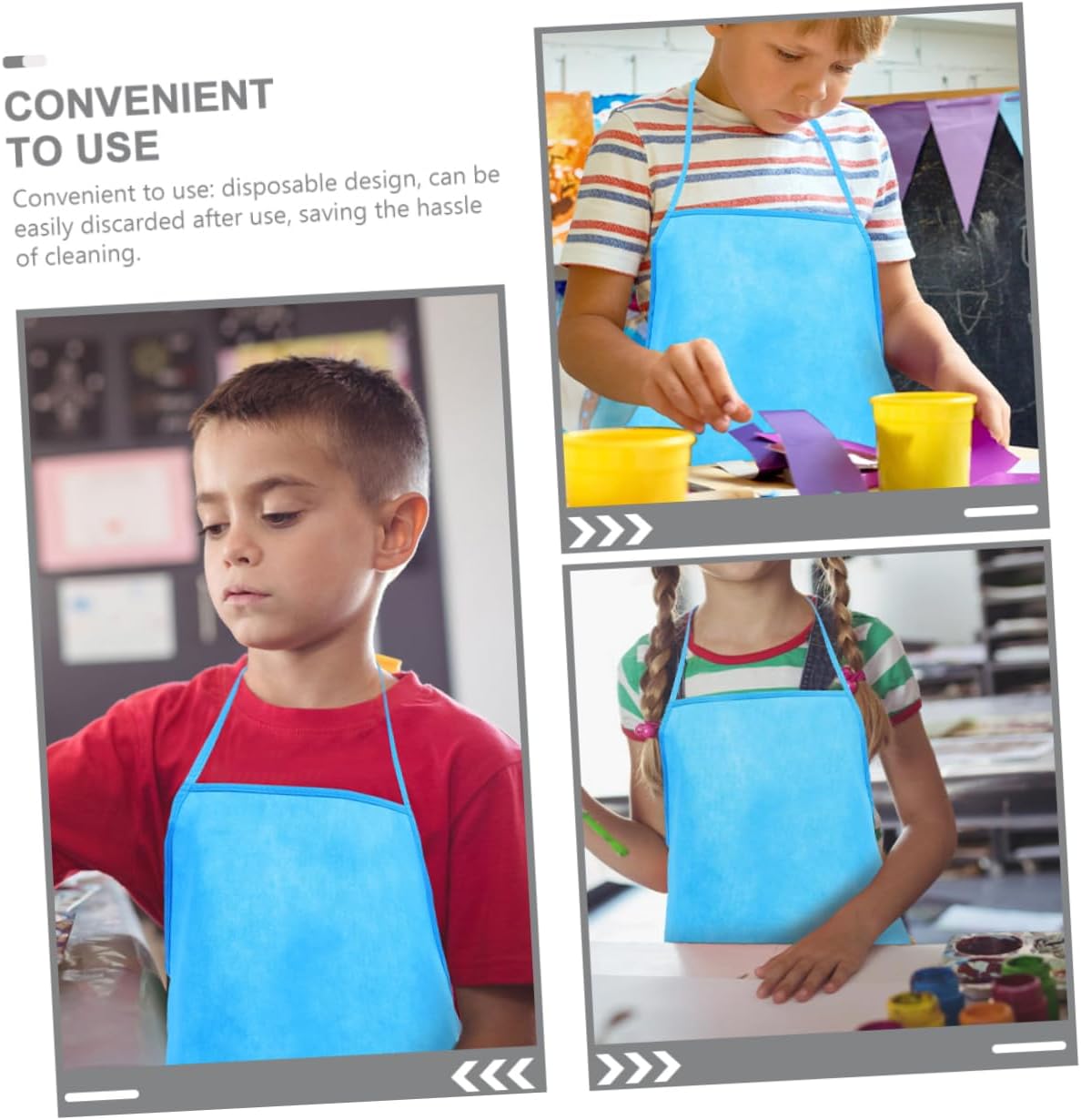Kisangel 48pcs Boy Girl Painting Aprons Non-woven Boy Girl Smocks for Birthday Parties and Cooking Activities