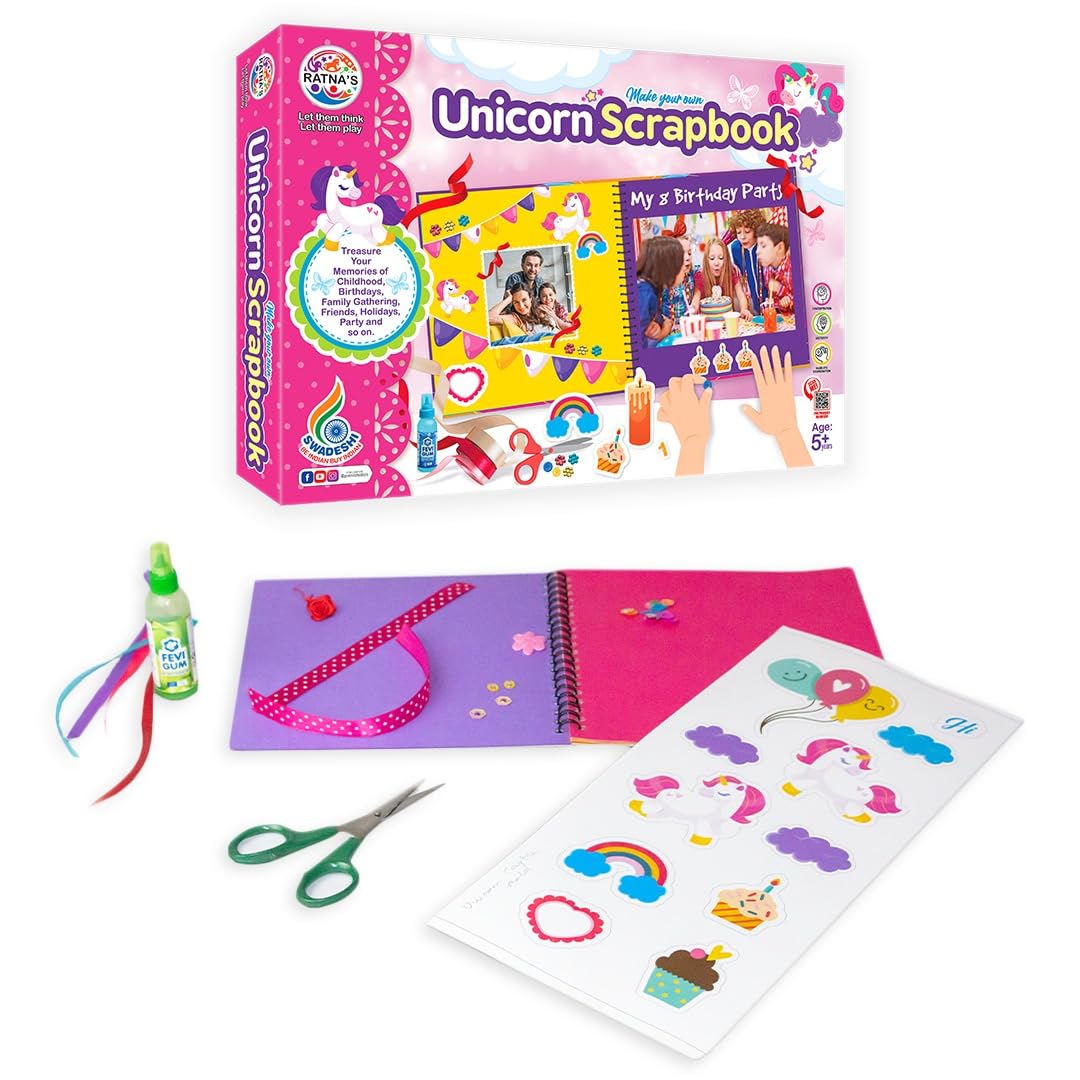 RATNAS Unicorn Scrapbook DIY Art & Craft Kit Ideal Gift for Girls & Boys Ages 5+ (B0D31PTL17) Amazon Price History, Amazon Price Tracker