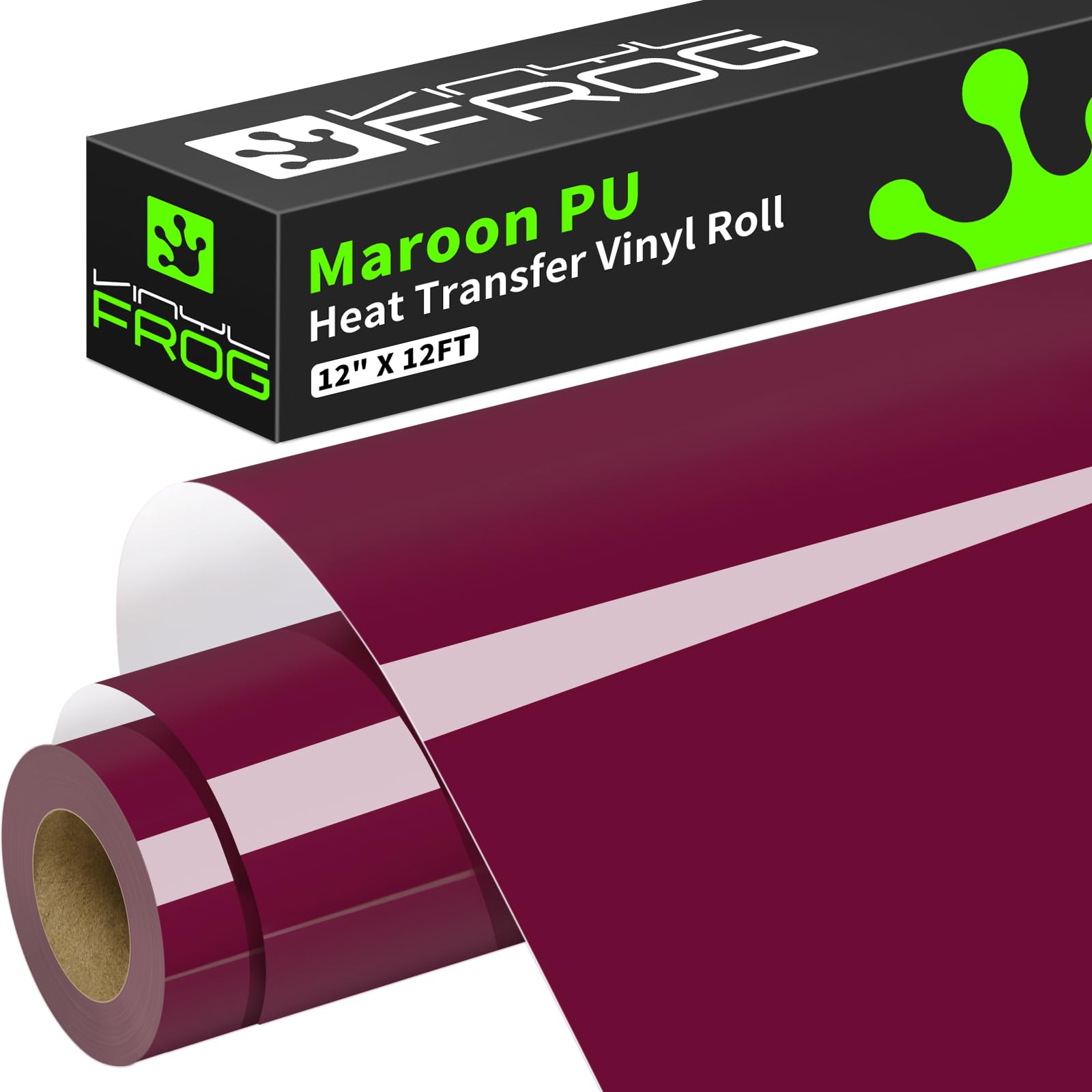 VINYL FROG Maroon Heat Transfer Vinyl Roll 12" x12ft Matte HTV Vinyl