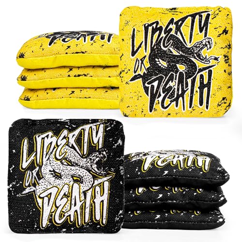 Play Platoon Pro Cornhole Bags Set of 8, Dual Sided, Liberty or Death