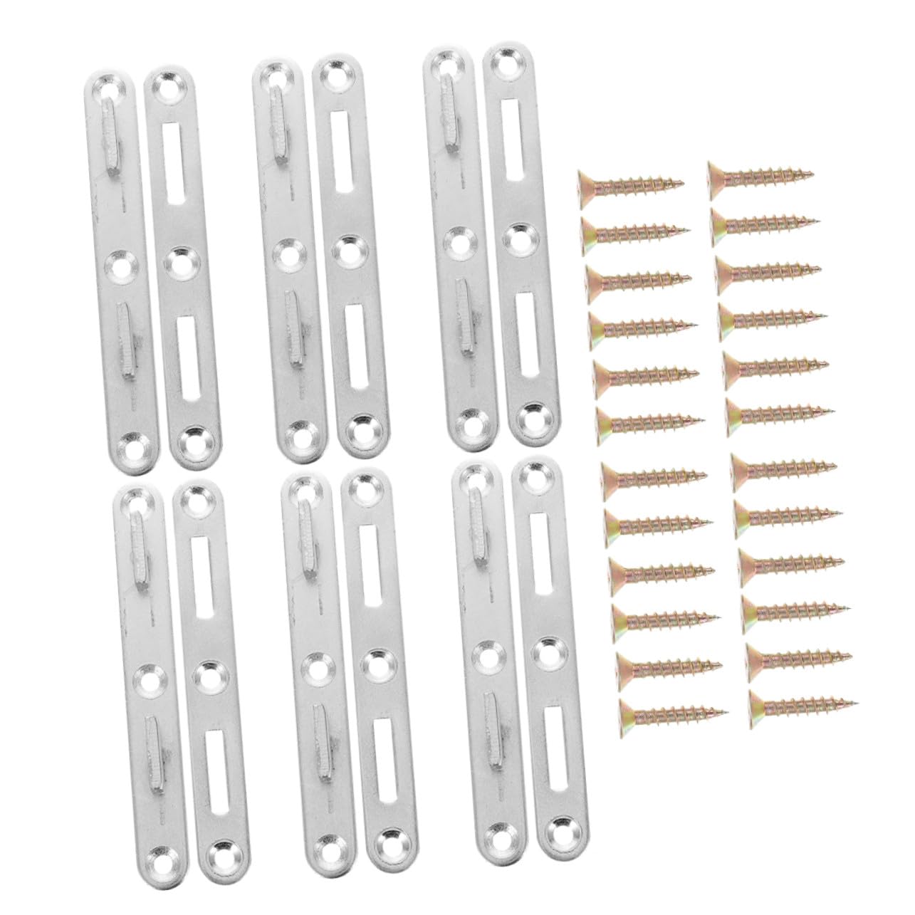 Fixations pour barres de lit en fer argenté x6 pour structure de cadre en bois