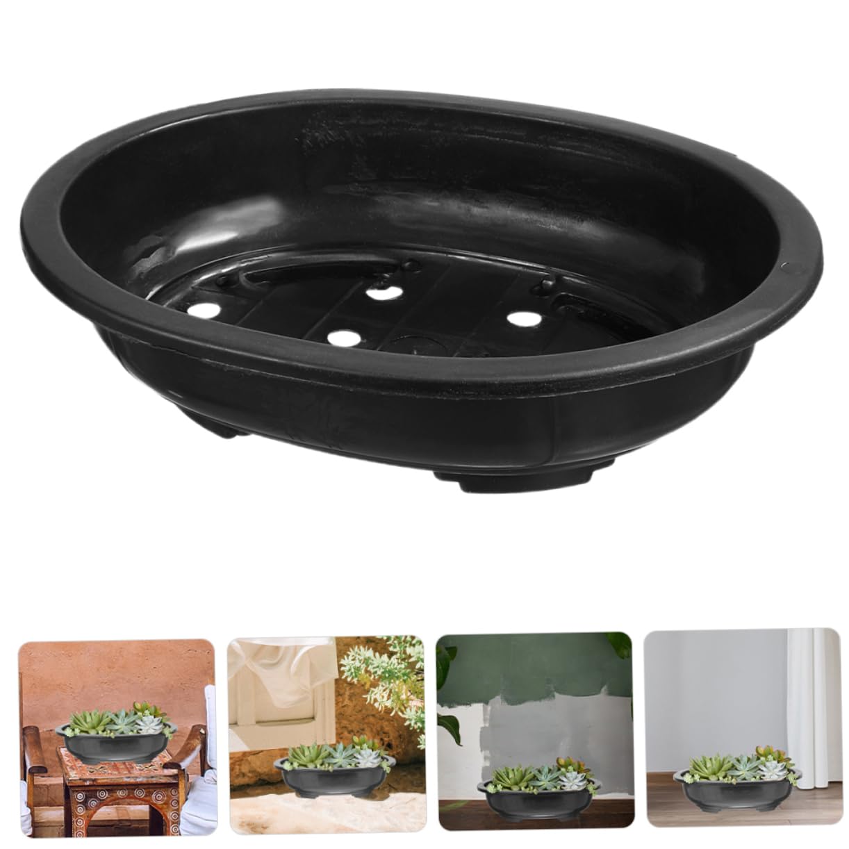 6pièces Jardinière Plastique Pots de Fleurs Ronds Drainants Petits Pots pour Plantes Intérieur Balcon et Jardin
