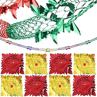 8 Pcs Christmas Ceiling Decorations,Christmas Hanging Decorations, 9ft Christmas Foil Garland Festive Ceiling Hanging Decorations for Xmas New Year Holiday Party Supplies