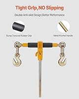 Vista 4 de VEVOR Carpeta de cadena de trinquete, carpetas de carga resistentes de 5/16"-3/8", con ganchos G80 límite de carga seguro de 7,100 libras, mango