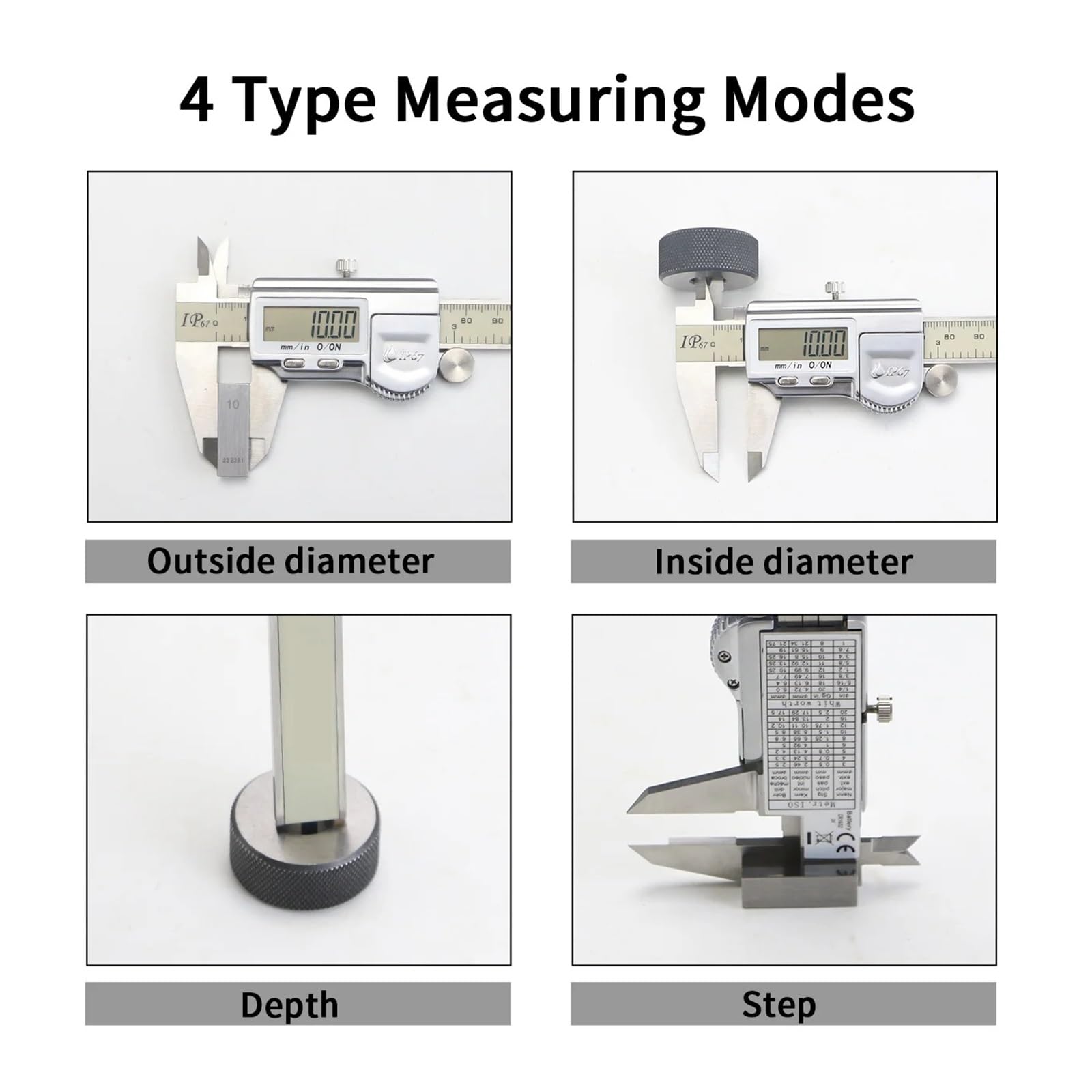 Micrómetro 150 Mm IP67 Impermeable Digital Vernier Caliper Regla Calibre Micrómetro Calibres(0-300mm)