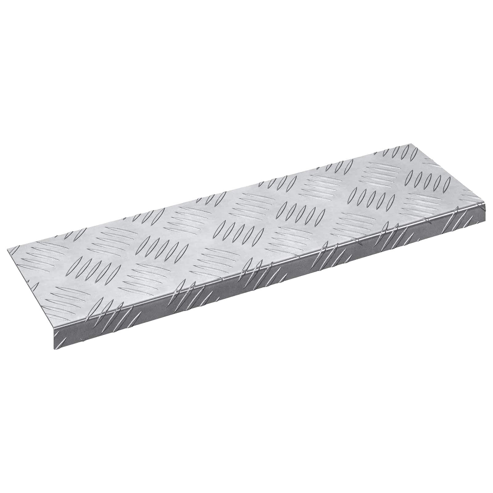 5 szt. srebrnych, aluminiowych, 60 x 18 x 2,5 cm, antypoślizgowy, samoprzylepny, dywanik na schody, mata na schody, bezpieczna, izolacja akustyczna, drewniane schody wewnętrzne