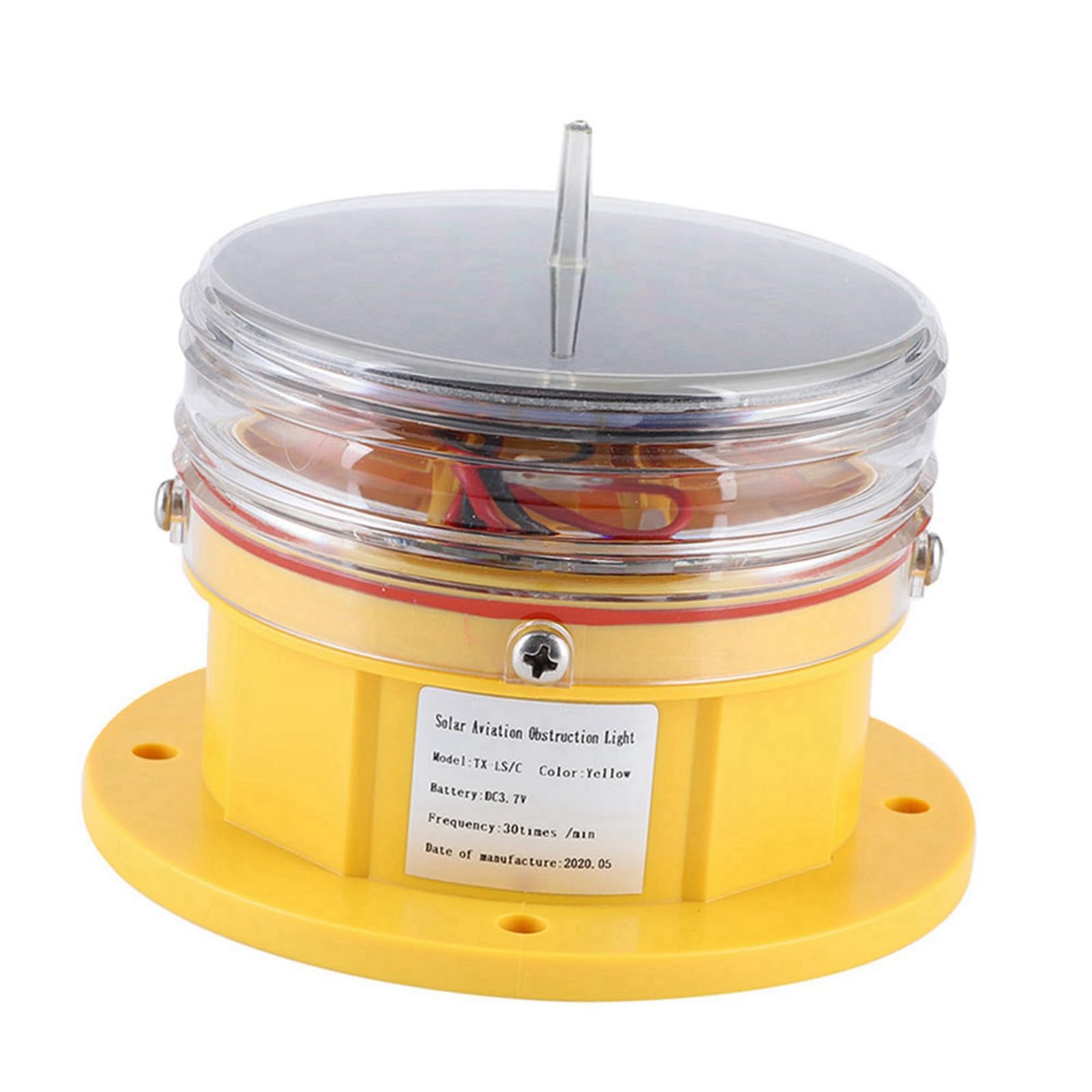Faro laterale alimentato a energia solare, luce di sicurezza marina LED IP68, luce di navigazione lampeggiante a 360° per nave, molo, barca con pannello solare da 1,2 W e batteria