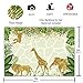 Funnytree 7x5ft Jungle Theme Birthday Party Backdrop Golden Glitter Wild One Animals Photography Background Summer Tropical Leaves Baby Shower Cake Table Decoration Photobooth Studio Props