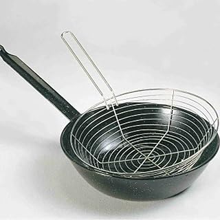 La Ideal_Enameled Frying Pan with Frying Basket, 28 cm