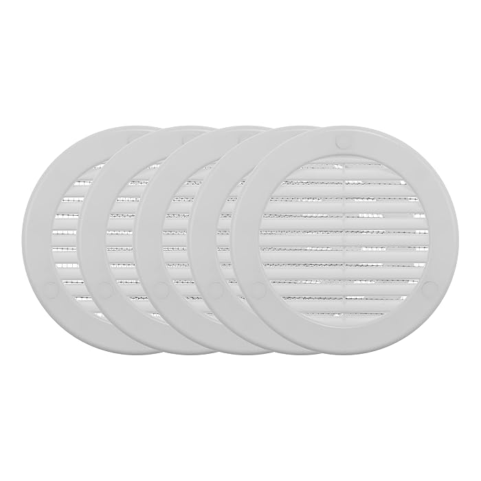 Buy Vent Systems 4'' Inch Soffit Vent Cover - Round Air Vent Louver - Grille Cover - Built-in ...