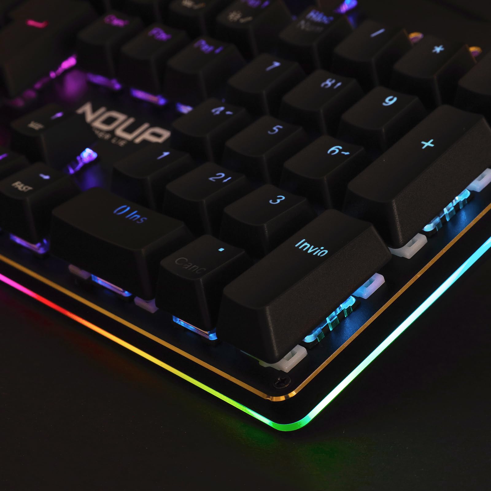 Noua Raid Tastiera Meccanica Gaming Switch Ottici RGB ITA 105 Tasti | Anti-ghosting, USB, 12 Tasti Multimediali, Retroilluminazione RGB Software, Antiscivolo
