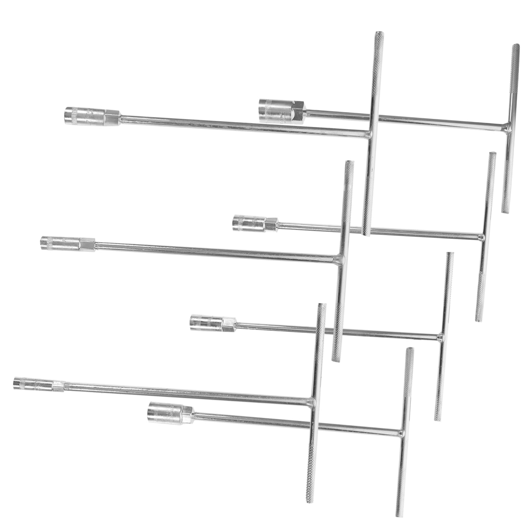 Juego de Llaves y Vasos Mango en T, Llaves de Tubo Huecas Largas de Acero Cromo-vanadio, 7 Piezas, 8-19mm, para Reparación