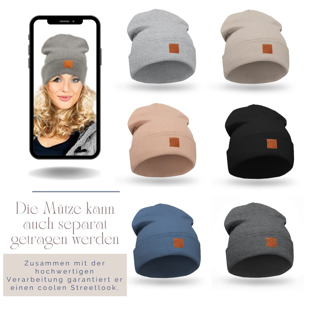 Mikos * Damska czapka i pętla bawełniana długa czapka beanie z pętlą szalika jesień zima wspaniała ciepła, rozciągliwa elastyczna czapka zimowa dla chłopców i dziewcząt Streetwear 703