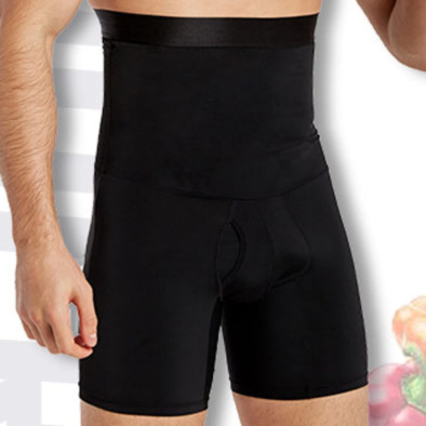 męskie spodenki wyszczuplają brzuch - body shaper bokserki z wysokim stanem - elastyczna bielizna wyszczuplająca uda do treningu