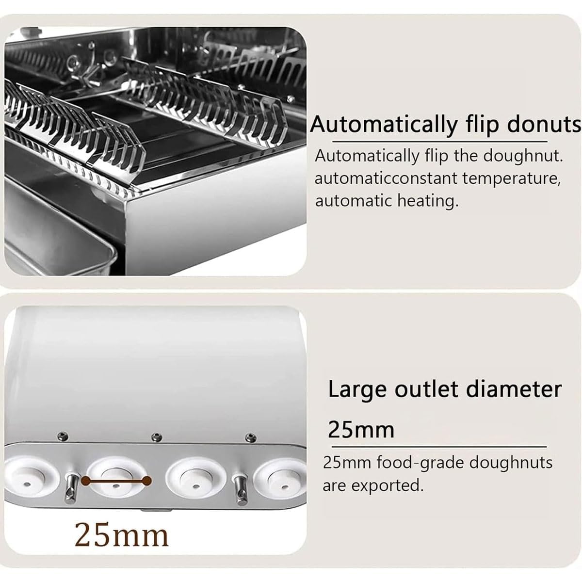 Máquina comercial para hacer donas, freidora automática de 4/6 filas con control inteligente, capacidad de 1800 piezas/hora para panaderías y tiendas de donas