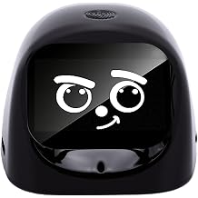 AI Desktop Robot Companion, with 70+ Animated Expressions, Touch Interaction, Magnetic Base, Wireless Speaker for Car Desk Use Black