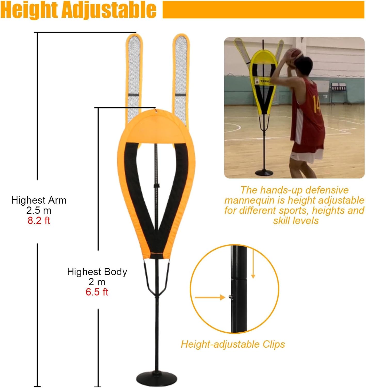 Lightweight Basketball Training Mannequin with Movable Arm - Ideal Shot Trainer for Skill Development, Drills, and Practice Sessions