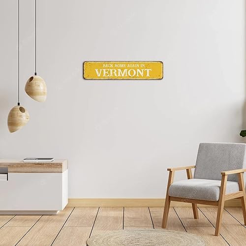 Miniatura 4 de Autravelco Back Home Again in Vermont - Letrero de metal personalizado para habitación, letreros de larga distancia para decoración del hogar, para