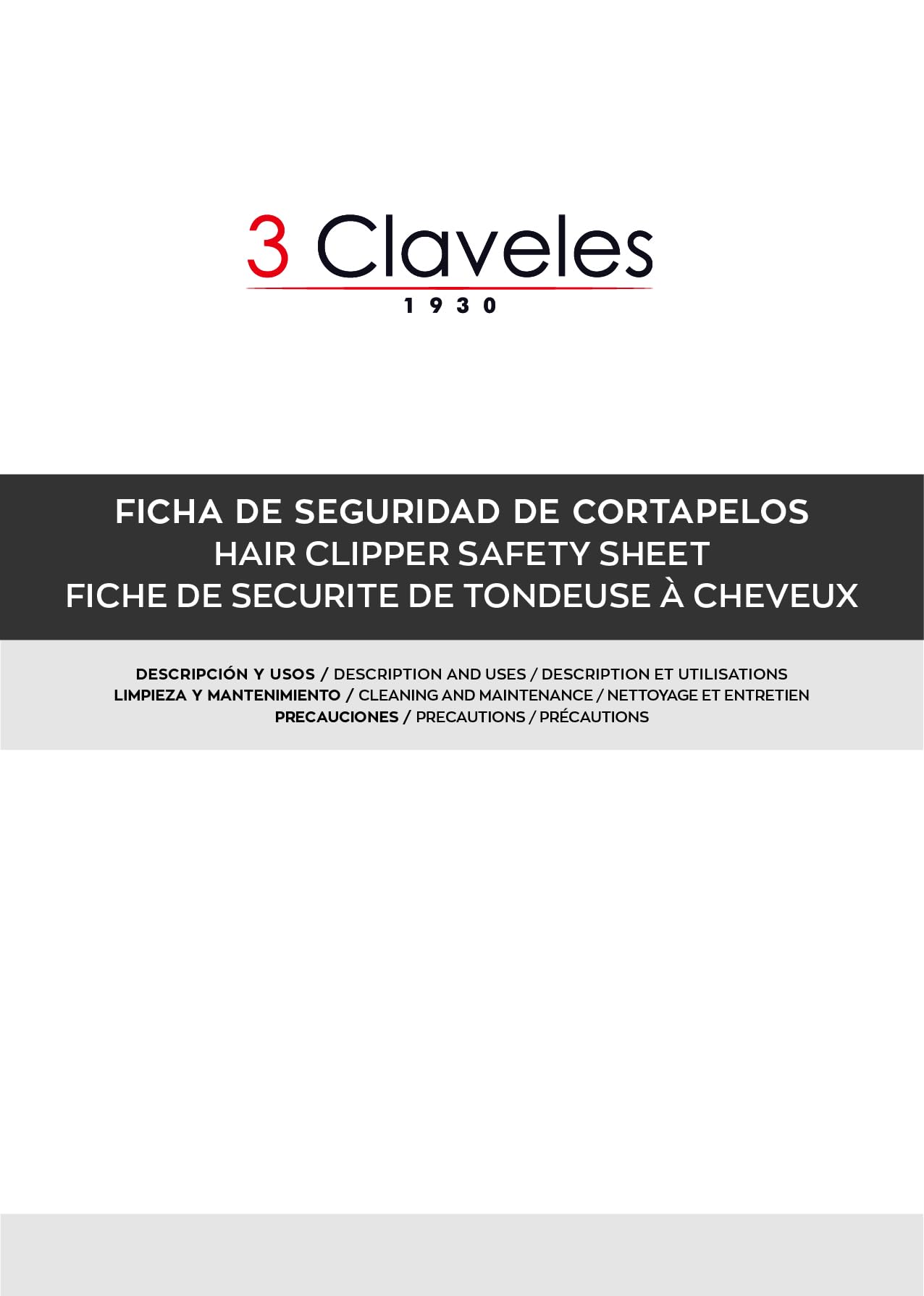 3 Claveles - Macchina tagliacapelli professionale senza fili, schermo LED, rasoio rasatura - tagliacapelli, parrucchieria, barbereria, metallo