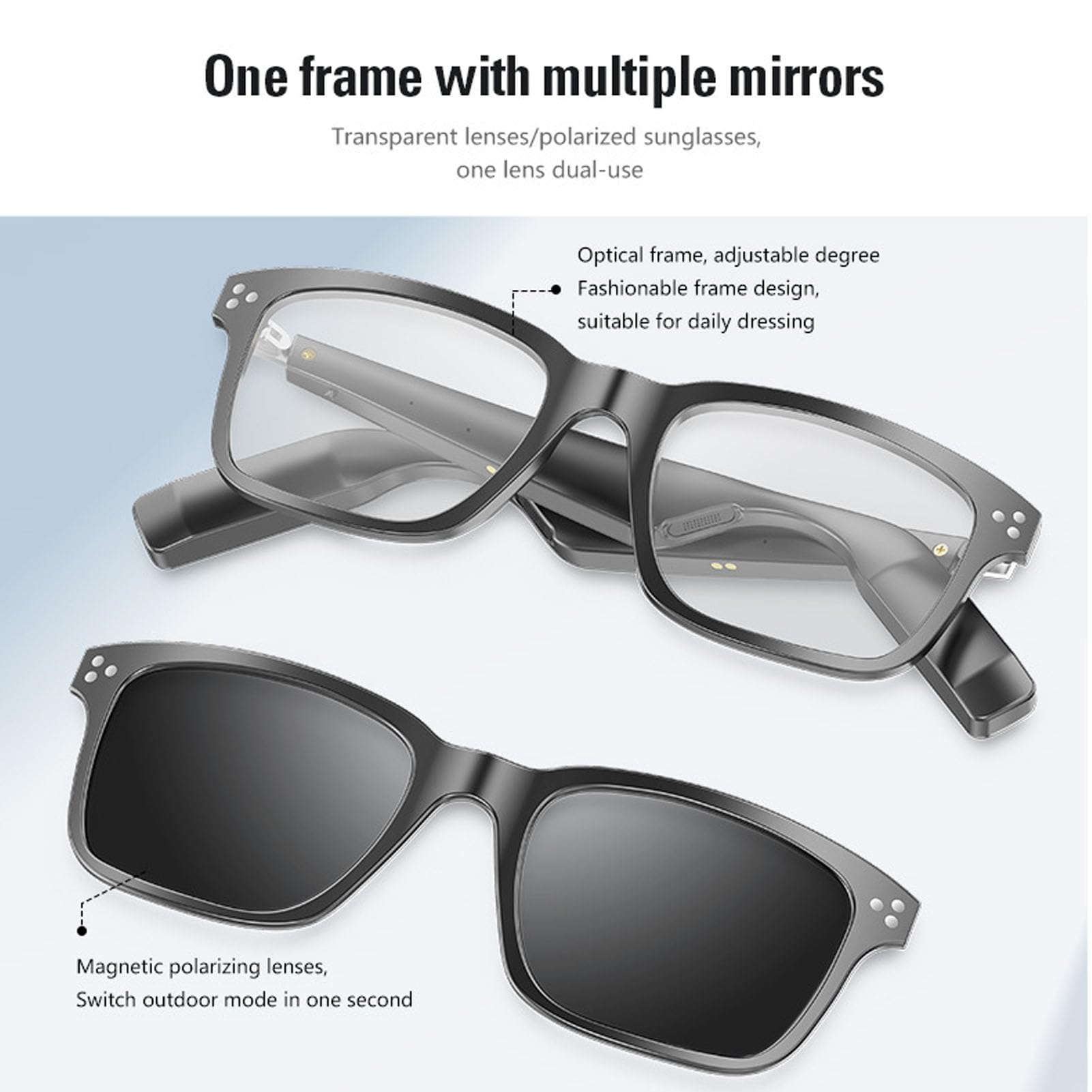Anti-Blaulicht-polarisierte Smart-Brille mit Bluetooth-Lautsprecher für Outdoor-Sportarten