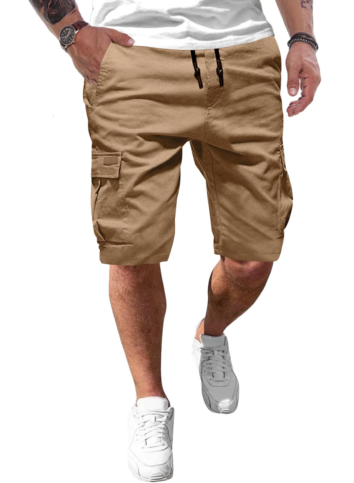 JMIERR Pantaloncini Uomo Sportivi Estivi Cotone Casual con Tasche
