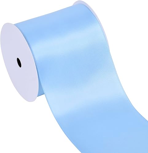 Miniatura 163 de YAMA Cinta de satén de doble cara, 7/8 pulgadas, 25 yardas para envolver regalos, color rosa