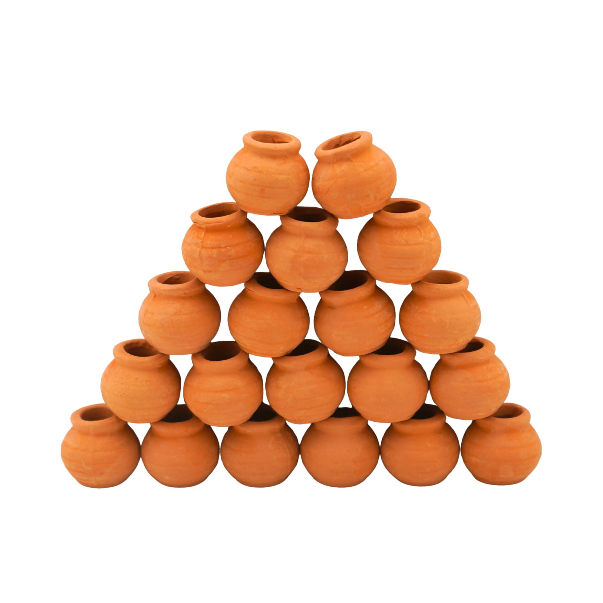 20x Mini Tontöpfe für Puppenhaus & Miniaturgarten – Natur-Terrakotta – Ideal für 1:12 / 1:6 Maßstab, Moos-Terrarium, Mikrolandschaft & DIY Deko (Bauchform ohne Abflussloch, 1,2 cm)