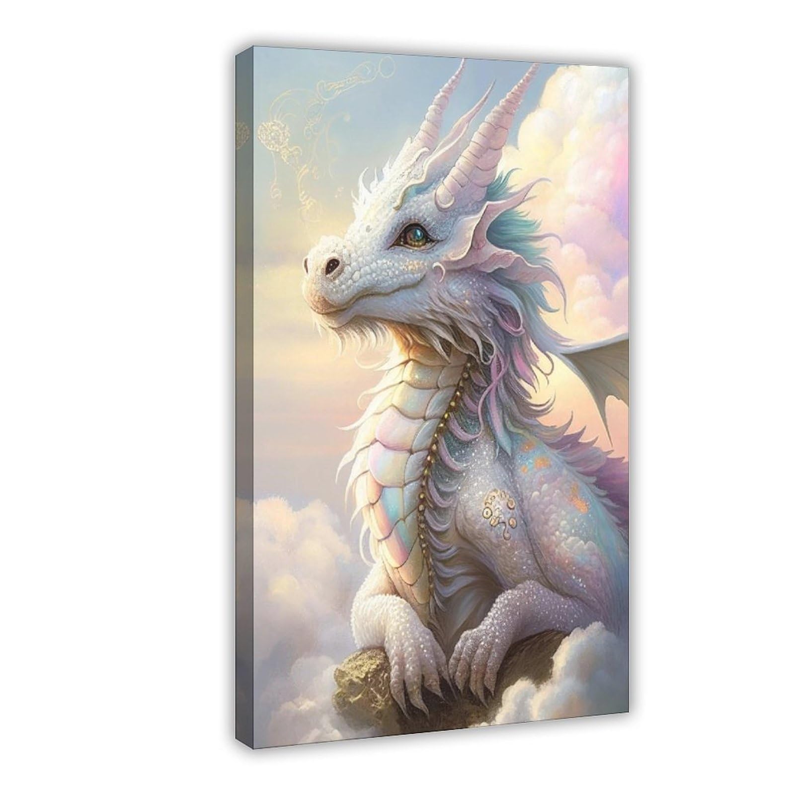 Bareronor Watercolor Dragon Poster Canvas Poster Bedroom Decor Landscape Office Room Decor Gift 20" L X 30" W