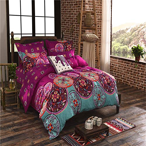 ARTEZXX Juego de Ropa de Cama - Patrón de Mandala Morado -...