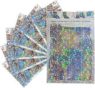 50pcs 7x10cm Star Mylar Ziplock Bags,Recyclable Foil Pouches Poly Zip Lock Bags for Kitchen Food Storage Jewellery Sweet(7x10cm)