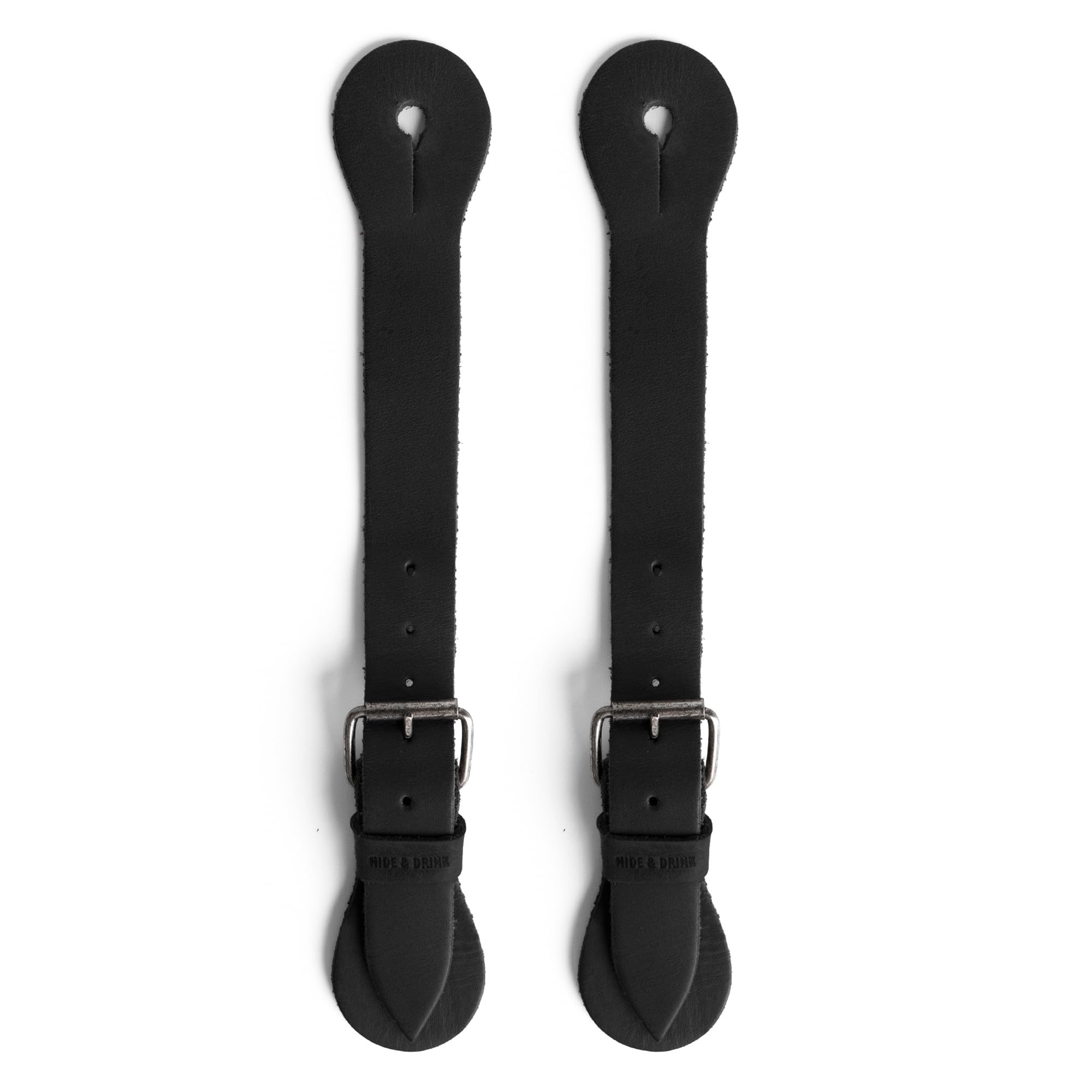 Hide & Drink, Set of 2 Single Spur Straps for Cowboy, Men and Women's Boots Equipment, Rodeo, Equestrian, Full Grain Leather, Handmade Western Accessories