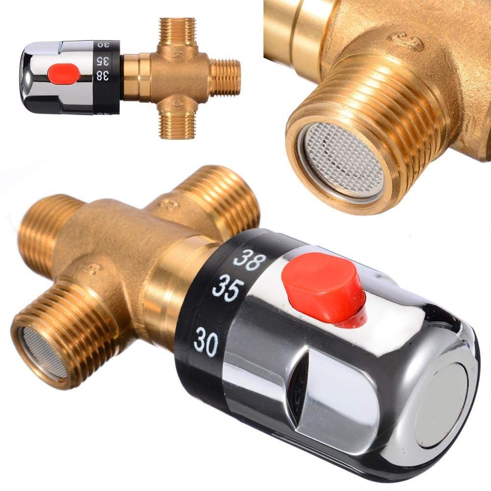 JIYAMI'EN EL 1pc valvola termostatica Standard G1 / 2 '' valvola di Rubinetto di Controllo Parti di Ricambio di miscelazione Temperatura dell'Acqua