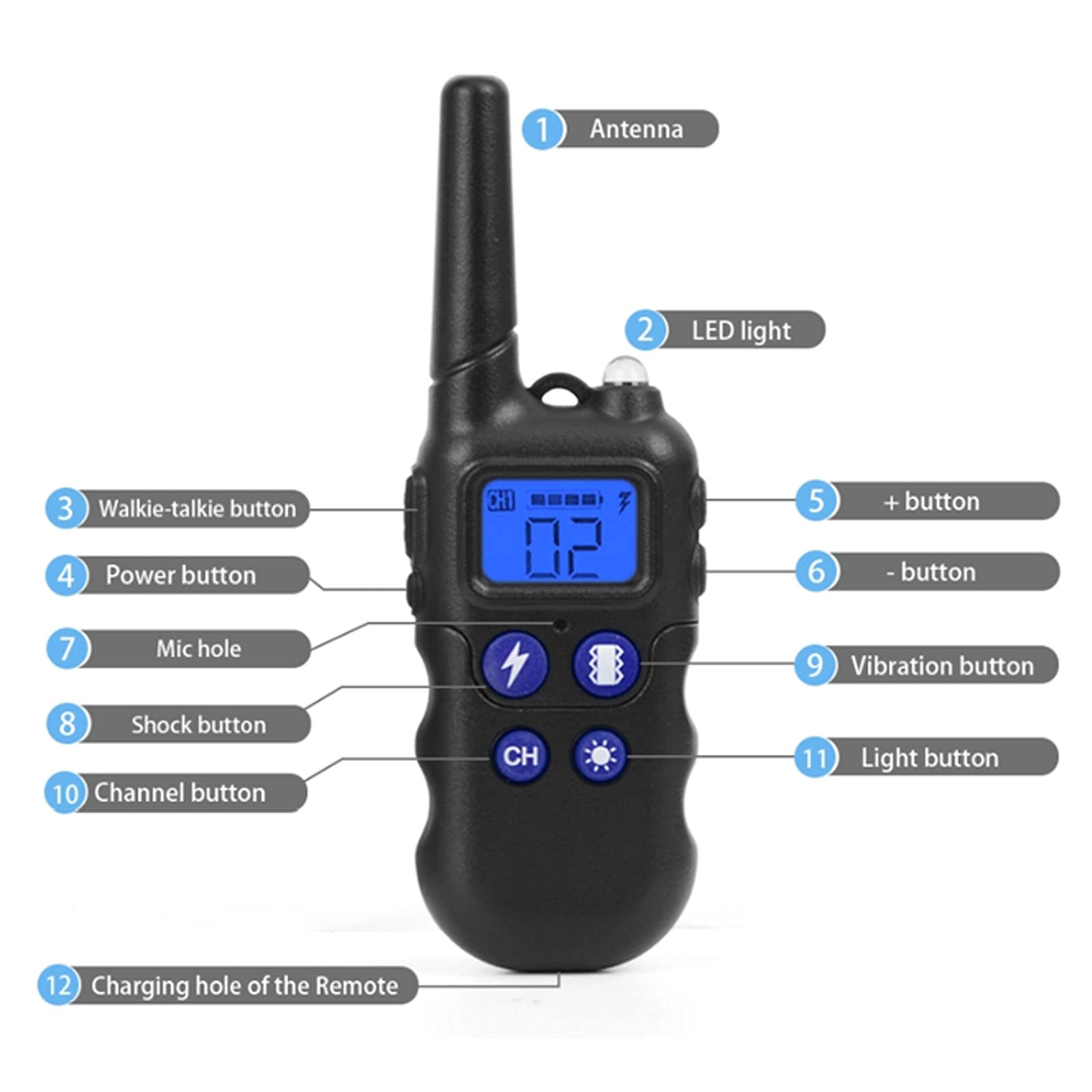 Amazon | 2187ヤードウォーキー-トーキードッグショックカラー3匹用-5