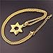 U7 Vintage Jewish Jewelry 18K Gold Plated Spiga Rope Chain with Retro Vintage Ethnic Symbol Star of David Pendant Necklace for Men Women