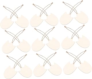 jojofuny 20pcs Tulip Wood Chip Decoration Craft Decoration Shaped Shapes Tags Tulips Craft Blank Tulips to Paint for Rustic Decor Ornament Tulip Wood Cutouts Wooden Tulips Khaki