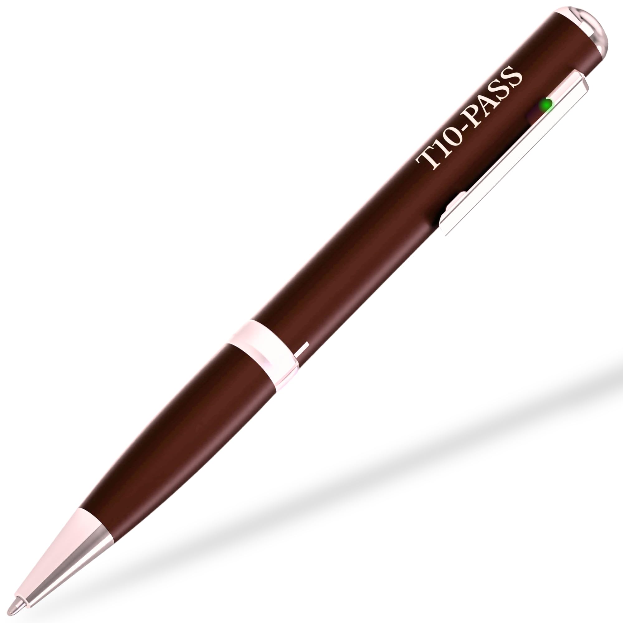 Pluma espía de 64 GB - Activación giratoria - Grabación automática o continua de voz - Hasta 40 horas - Sonido de alta calidad de 1536 Kbps - Auriculares incluidos - USB PC y Mac - Manual en francés