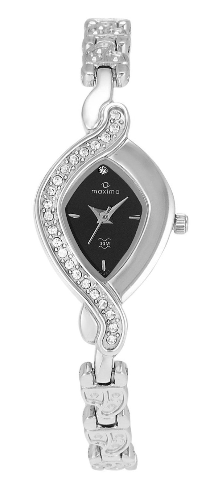 Maxima Brass Attivo Collection Analog Watch for Women 20483Bmlid, Black Dial, Silver Band (B01LZBHGSV) Amazon Price History, Amazon Price Tracker