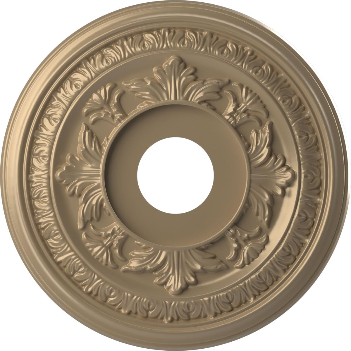 16"OD x 3 1/2"ID x 1"P Baltimore Thermoformed PVC Ceiling Medallion (Fits Canopies up to 6 1/2"), Universal Metallic Champagne Mist