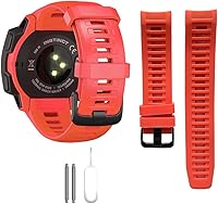 Vista 11 de Threeeggs Correa de repuesto compatible con Garmin Instinct, 0.866 in, accesorio de reloj inteligente, correa de silicona suave para Garmin Instinct